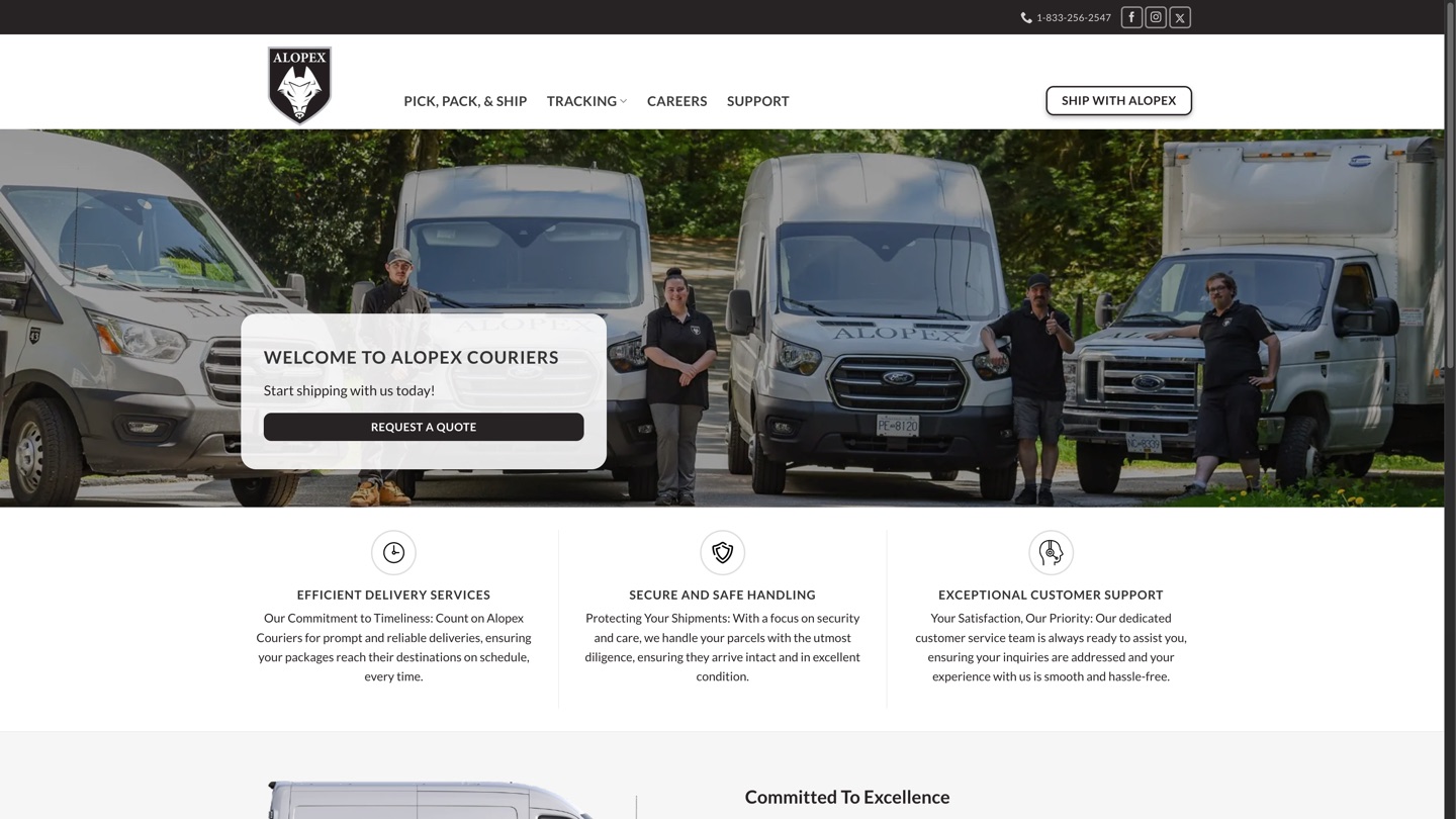 Courier & Delivery homepage