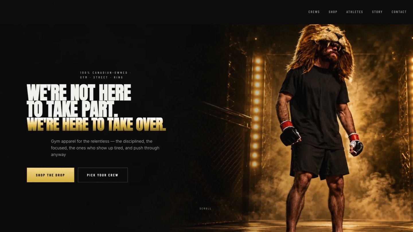 Gym Apparel homepage